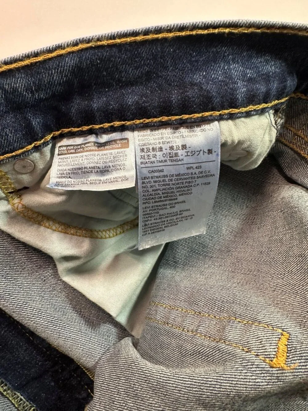 Levi’s 505 Regular Fit Men’s Jeans 38x29 Dark Blue Wash Straight Leg Denim